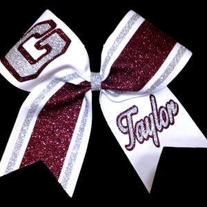 The ULTIMATE Custom Glitter Monogrammed Cheer Bow image 1