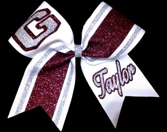 The ULTIMATE  Custom Glitter Monogrammed Cheer Bow