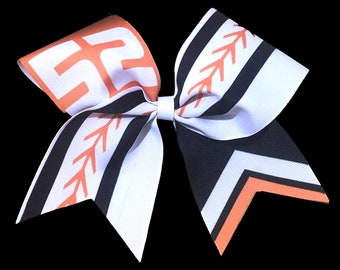 Orange Custom Softball Bow