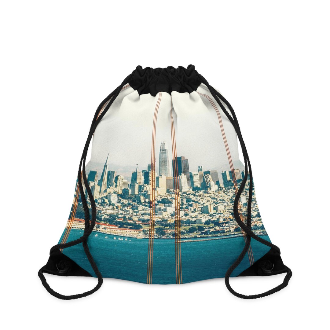San Francisco Beach Bag Zipper Pocket Inside Drawstring Bag Etsy