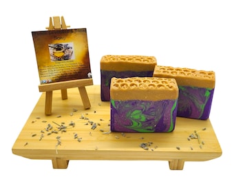 French Lavender & Honey Soap | Calming Floral Soap | Handmade Natural Soap | Lavender Honey Bath Bar