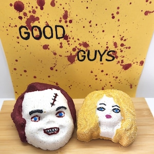 Chucky & Tiffany Horror Couple Bath Bomb Set • Killer Doll Bath Bombs • Spooky Gift Set • Creepy Cute Bath Fizzy Duo