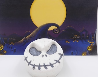Jack Head Bath Bomb | Spooky Halloween Bath Fizzy | Pumpkin King Inspired | Fall Bath Bomb | Goth Bath Treat | Handmade Bath Bomb Gift