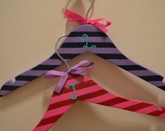 Striped Monogram Children's Hanger