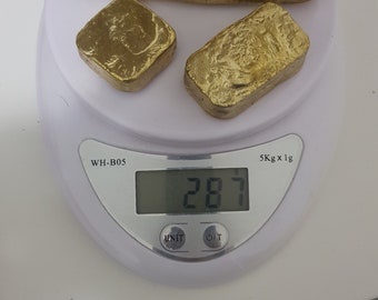 287 GRAMS Gold Recovery Gold Bar Melted Drop Scrap Plated Pins CPU! Jewelry making Worldwide Shipping