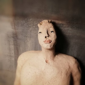 Man/ Ceramic Colorful Unique Hanging Sculpture/ Male Figure
