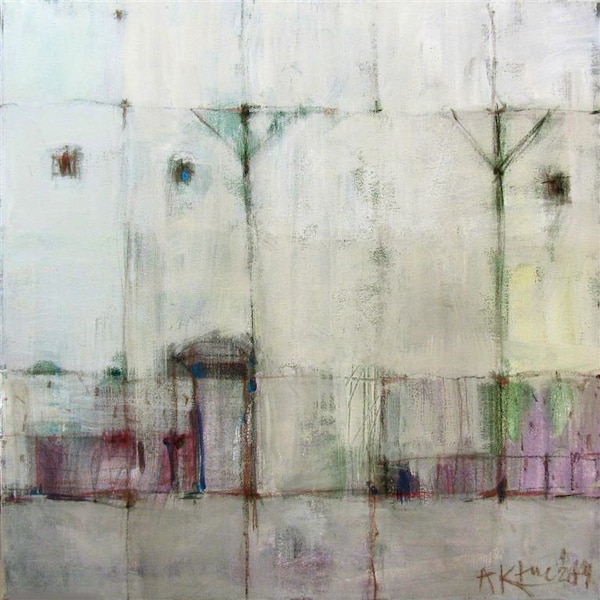 Maisons blanches I / peinture acrylique / peinture Original / 40 cm x 40 cm