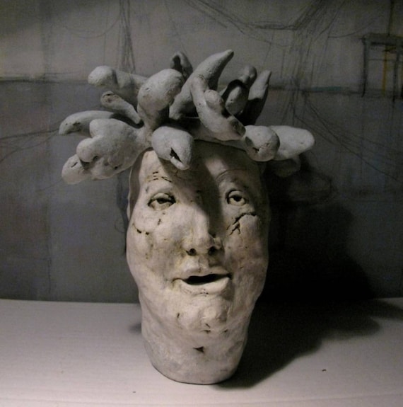 Head/ Ceramic Sculpture/ Unique Coloured Ceramics | Etsy