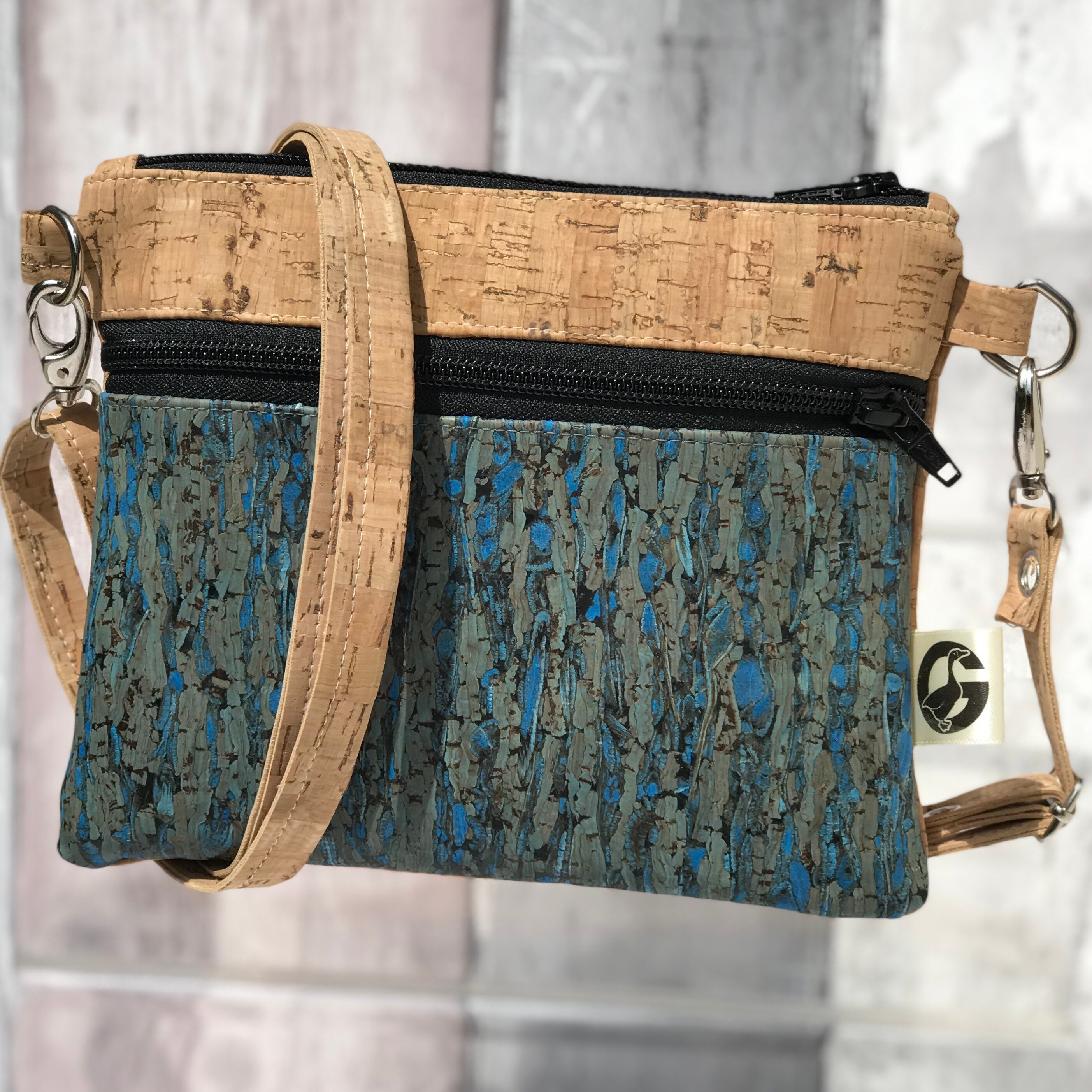Cork fabric cross body bag small holiday handbag unique cork Etsy