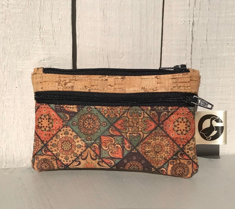Cork Coin Purse vegan Purse sustainable fabric stocking Etsy