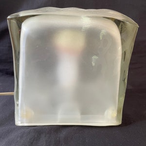 IKEA Iviken Light Modern Ice Cube Table Lamp 6” White Frosted Glass WORKS!