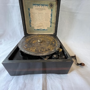特別セーフ Symphonion 1900's Antique C182 Disc Working Box Musical アンティーク雑貨