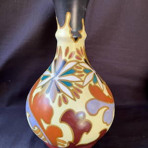 antique dutch Gouda Arnhem vase. Approx 1920. Several marks. decor Tristian