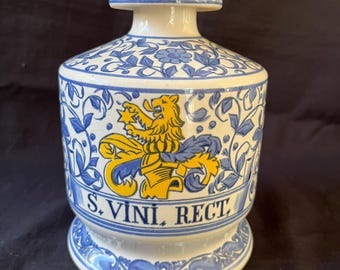 antique vintage gemany ulmer keramik ceramic albarello - pharmacy jar .