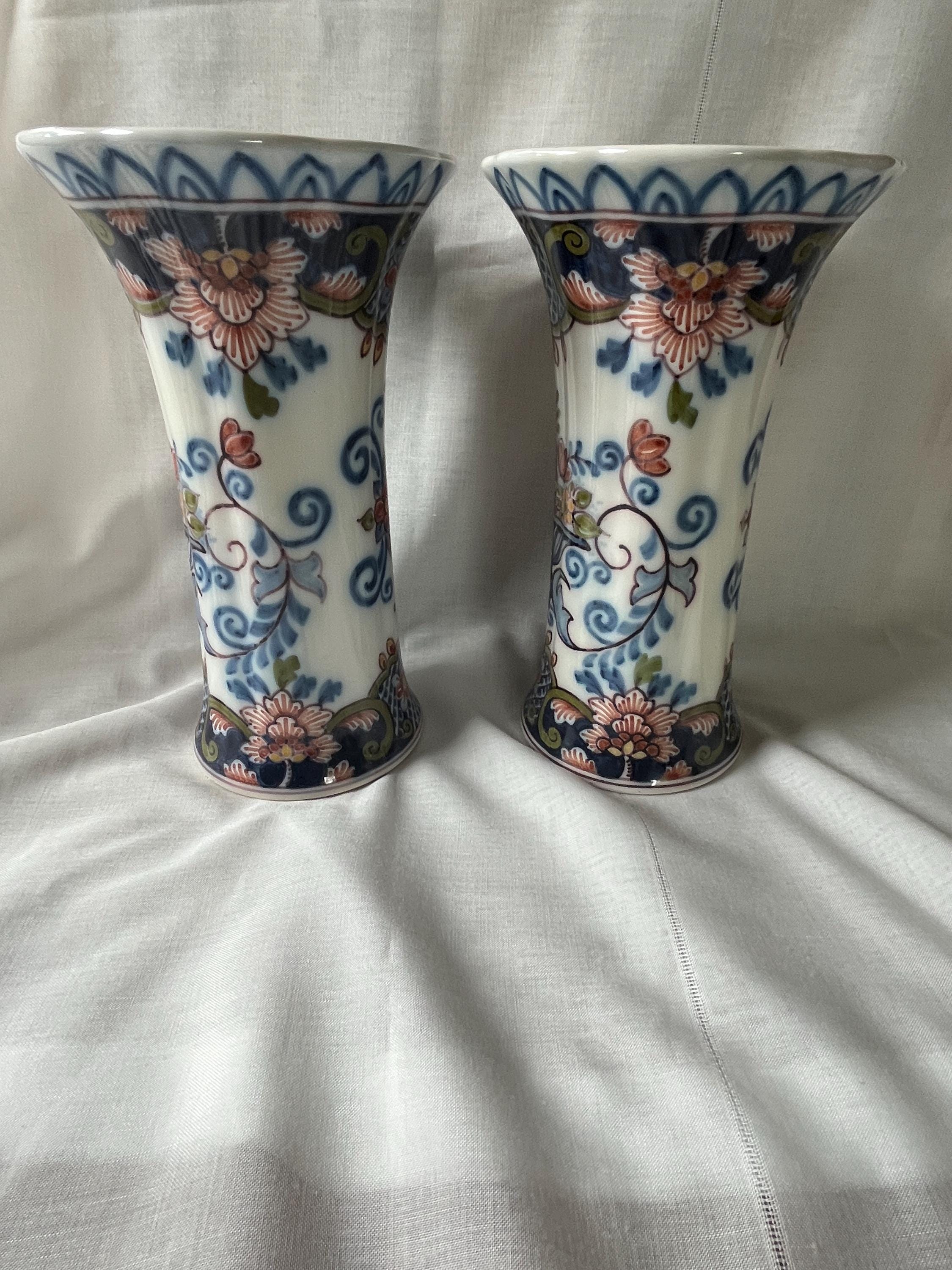 オランダデルフトのMAKKUMティゲラー花瓶のアンティークセットです