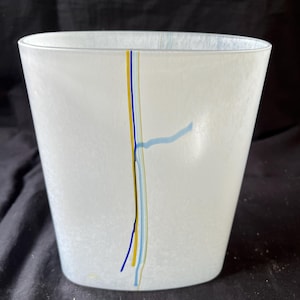 Bertil Vallien Kosta Boda Vintage  Swedish Art Glass Rainbow Vase