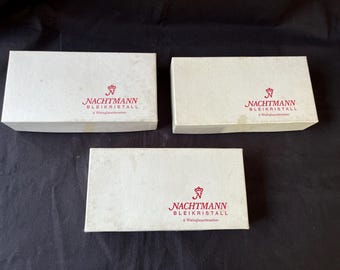 Nachtmann Bleikristall Untersetzer Set: Vintage 1970s Barzubehör (17 Stück, Originalkartons)