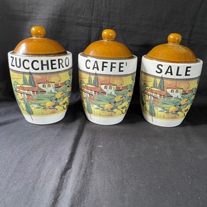 Italienisches Design Deckeldosen-Set &quot;&quot;Dorf&quot;&quot; Italien im 3er-Set.&quot;