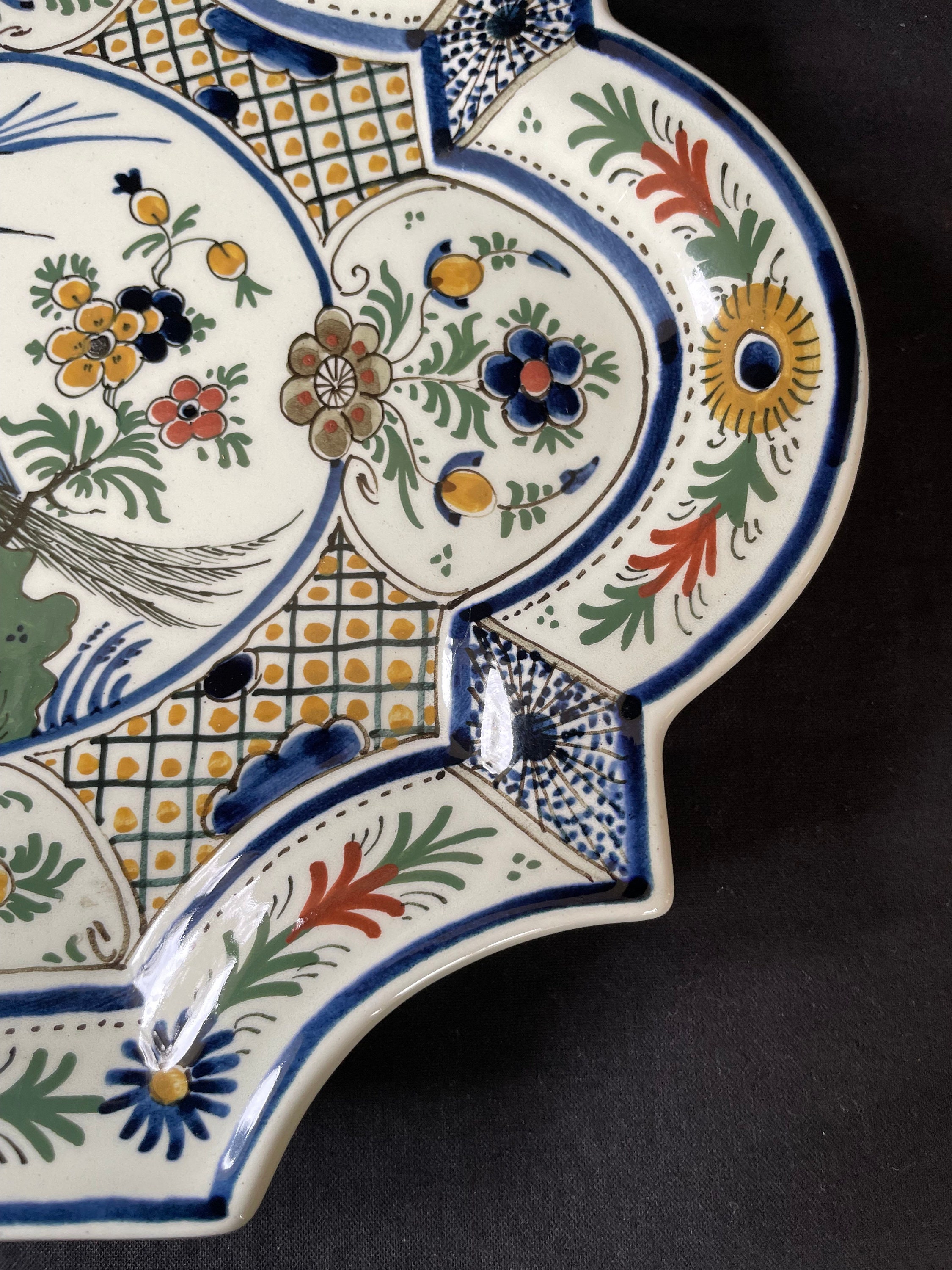 【未使用】ロイヤルデルフト 鳥と花図 飾り皿 壁掛け  Delft 未使用】ロイヤルデルフト 鳥と花図 飾り皿 壁掛け Royal Delft