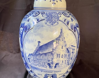Delft Blue Ginger Jar Vase Delfts Blauw Deksel Vaas 't Hooge Huys Chinois