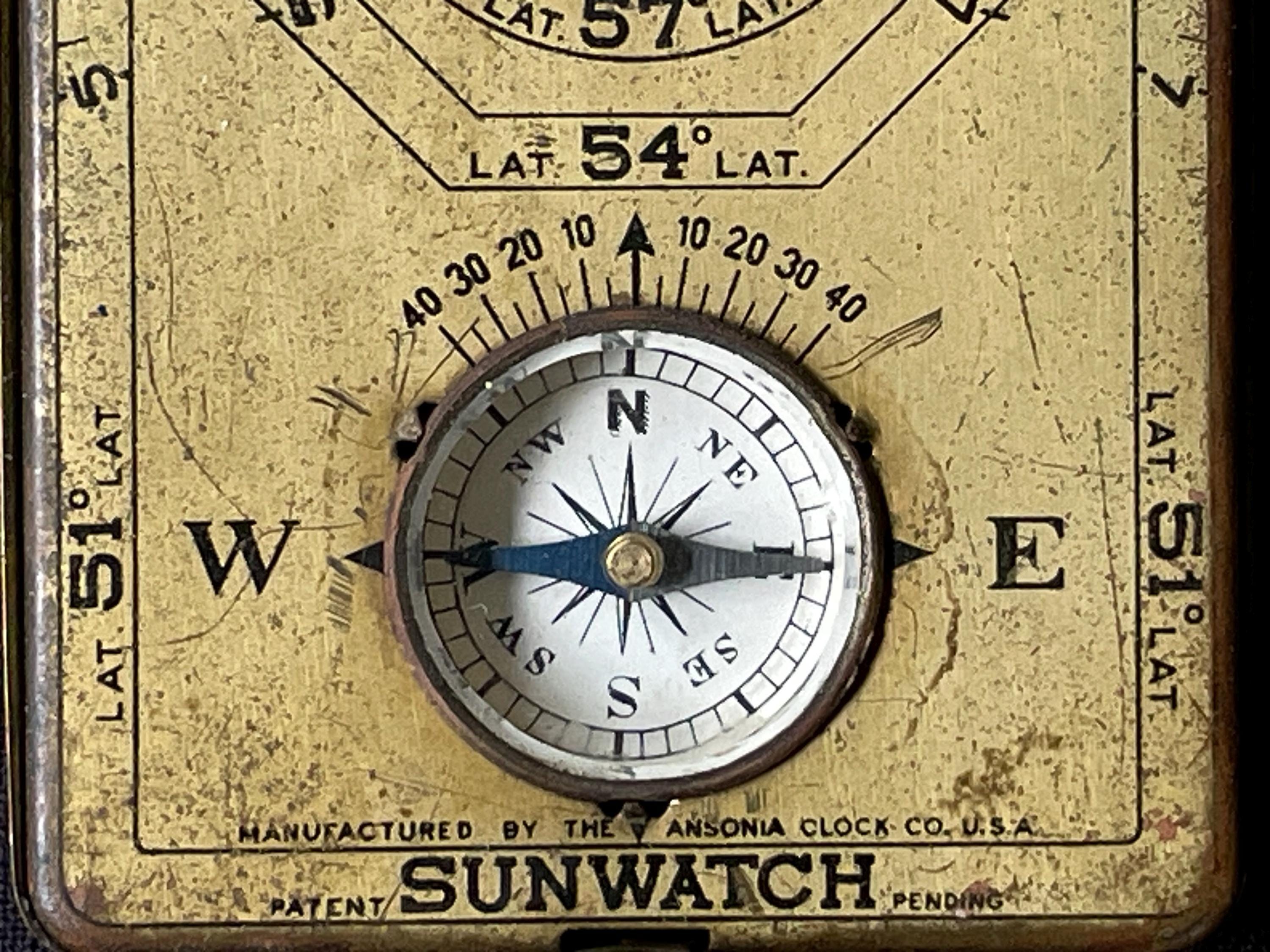 Rare Antique 1922 ' Pocket ' Ansonia Clock Co Sunwatch