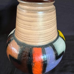 1960s Mid Century Aldo Londi for Bitossi Italian Pottery Vase Modernist Vtg Art