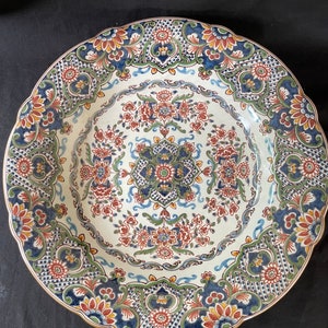 Large Antique MAKKUM large PLATE Ø 35 cm / 13.8 inch  Tichelaar Delft Holland