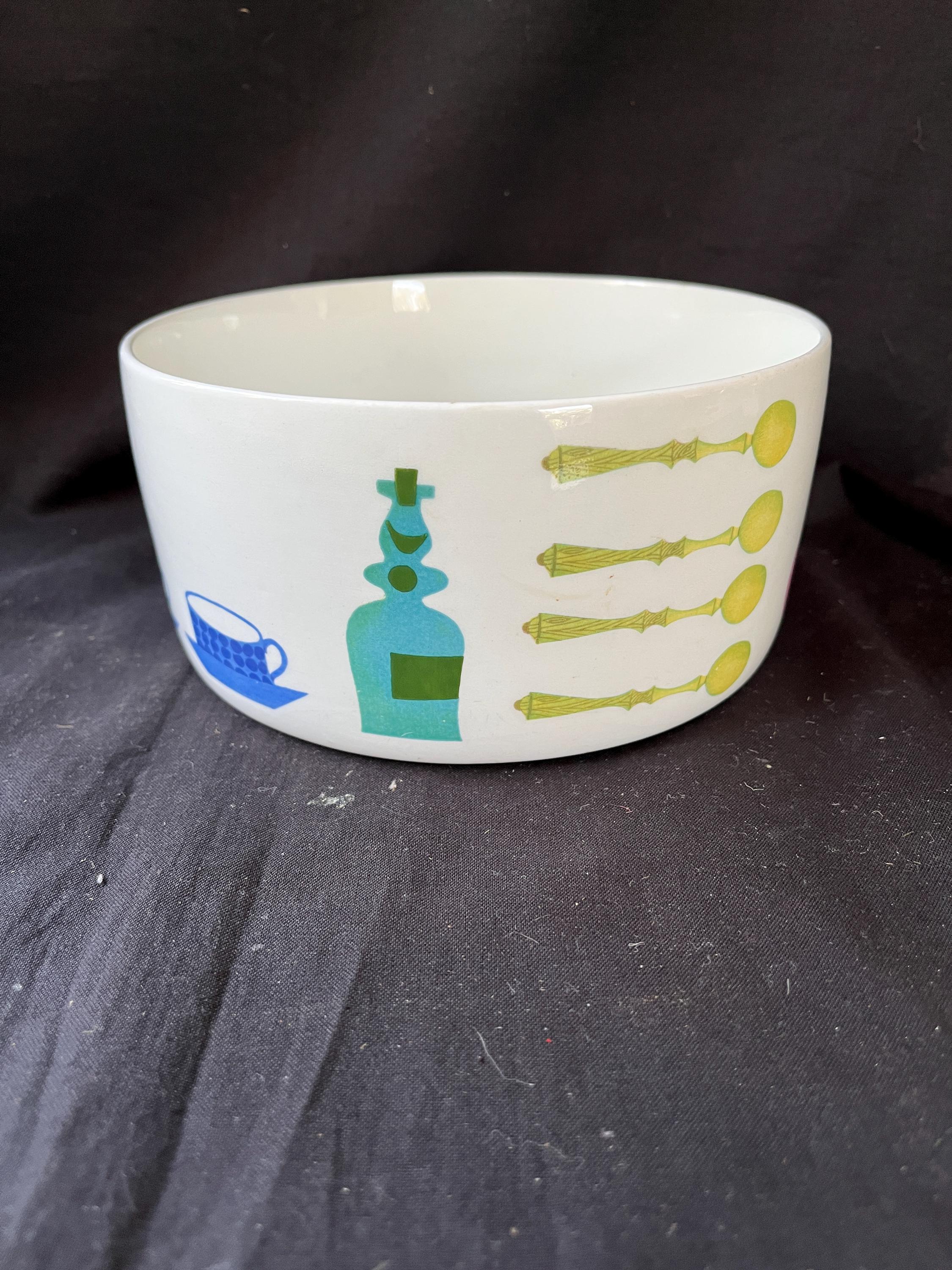 GUSTAVSBERG　pynta 　bowl Stig Lindberg Pynta Gustavsberg Rare MCM Large Serving Bowl 7inch