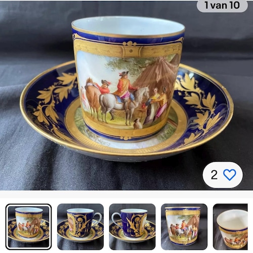 ビンテージ⭐️美品⭐️ ドイツ　フォルクシュテット窯Volkstedt陶器置物 アンティークのドイツ製フォルクステット磁器の置物 鳥を連れた