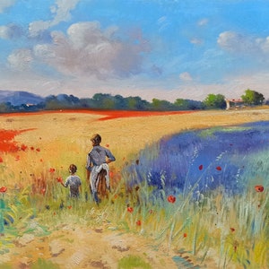 Tuscany painting &quot;July colours&quot; original oil Master painter Andrea Borella artwork Italian fine art home decor