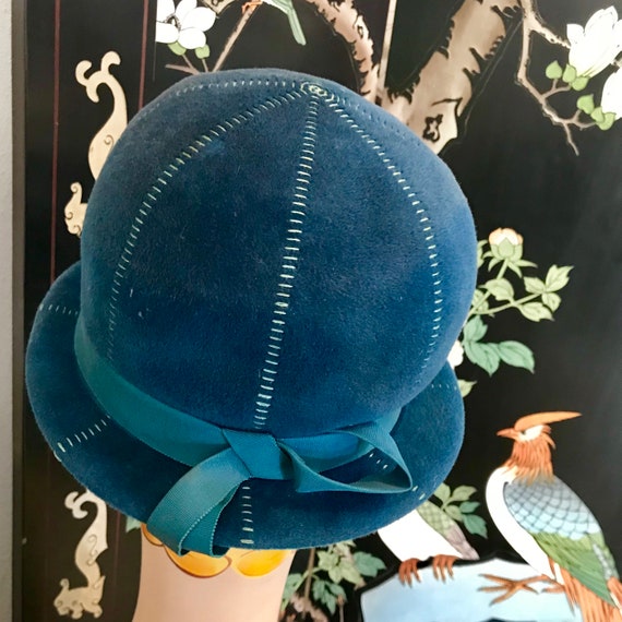Vintage Teal Mod Hat - image 4