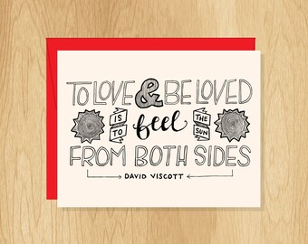 Hand-Lettered Feel The Sun Quote Card, Motivational Card, Love Card, Inspirational Card, Card for A Friend, Uplifting Card, Valentine Card