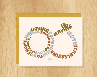 Hand-Lettered Both is a Blessing Wedding Ring Card, Engagement Card, Anniversary Card, Love Card, Unique Wedding Card