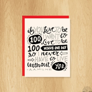 Carte de vœux Winnie the Pooh Love, carte d’amour unique, carte d’anniversaire, carte A. A. Milne, carte Winnie l’ourson