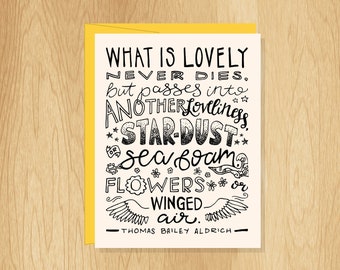 Hand-Lettered What Is Lovely Sympathy Card, Grief Card, Loss of Loved One Card, Healing Card, Sympathy Card