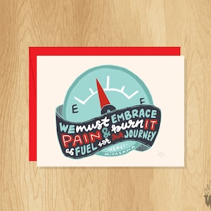 Hand-Lettered Pain as Fuel Card, Inspirational Card, Motivational Card, Grief Card, Encouragement Card, Going Through Hard Times Card