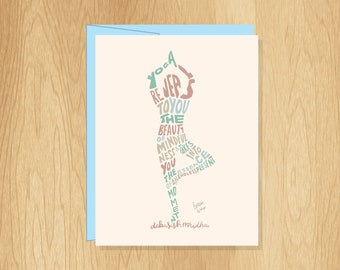 Hand-Lettered Yoga Reveals Card, Yoga Card, Blank Card, Yoga Quote Card, Yoga Lover Card, Yogi Card, Yoga Teacher Card, Yoga Art