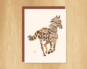 Hand-Lettered Horse Card: Inspirational Animal Quote