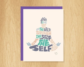 Hand-Lettered Yoga Is Card, Yoga Card, Blank Card, Yoga Quote Card, Yoga Lover Card, Yogi Card, Yoga Teacher Card, Yoga Art, Yoga Design