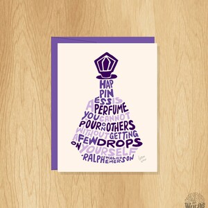 Carte de parfum de bonheur lettrée à la main, carte de lettrage inspirant, carte d’encouragement, carte d’art lettrée à la main, carte de bonheur, carte d’ami
