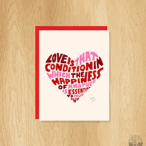 Carte coeur d'amour avec lettres à la main, Carte d'amour, Carte de mariage unique, Carte d'anniversaire, Carte d'amour unique, Carte L'amour est bonheur, Carte en forme de coeur