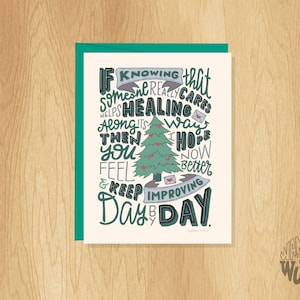 Hand-Lettered Keep Improving Card, Get Well Soon Card, Thinking of You Card, Feel Better Card, Get Well Card, Uplifting Card