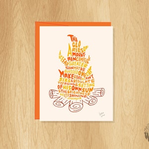 Hand-Lettered Campfire Card, Bonfire Card, Encouragement Card, Camping Card, John Muir Quote Card, Unique Summer Card