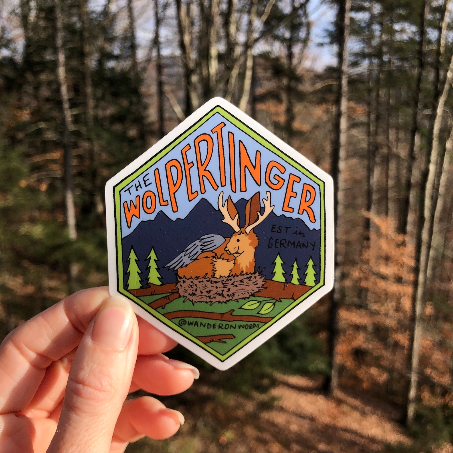 Hand-Lettered Wolpertinger Sticker