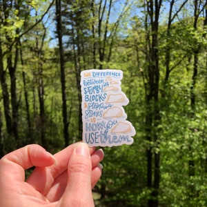 Handbeschrifteter Stepping Stones-Aufkleber, Inspirationsaufkleber, Motivationsaufkleber, handbeschrifteter Aufkleber, Naturaufkleber, Positivität Aufkleber