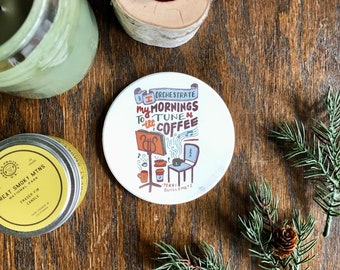 Hand-Lettered Tune of Coffee Coaster, Coffee Lover Coaster, Fun Coffee Coaster, Coffee Lover Gift, Iced Coffee Coaster