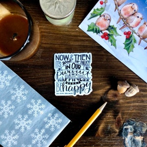 Handbeschriftetes Streben nach Glück Sticker, Glück Sticker, Inspirational Sticker, Positive Sticker, Hand lettered Sticker, Sticker Art