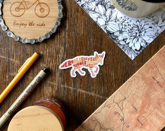 Hand-Lettered Fantastic Fox Sticker, Fox Shape Sticker, Inspirational Sticker, Fox Lover Sticker, Lettered Sticker, Sticker for Kids