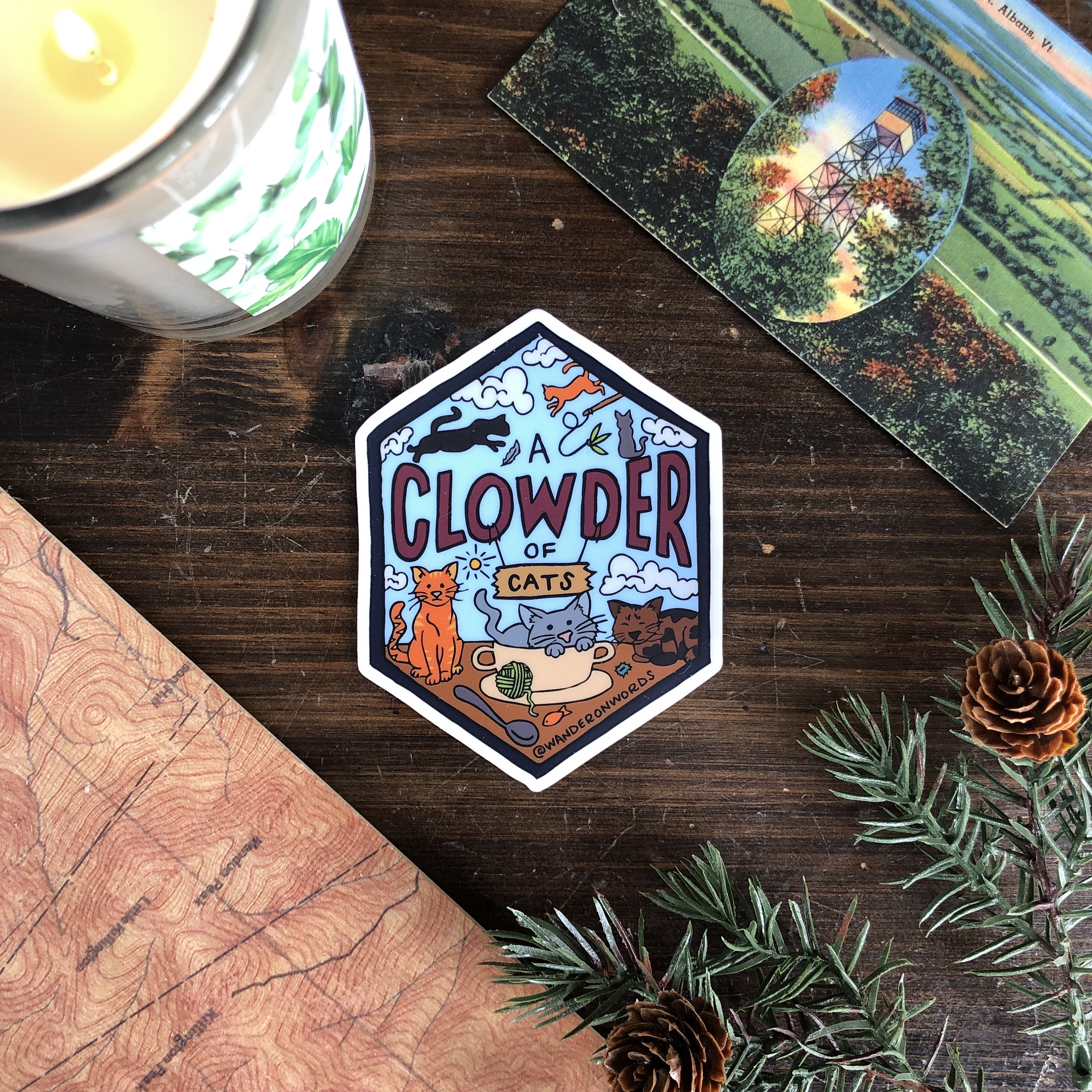 Clowder of Cats Sticker, Animal Collective Sticker, Cat Sticker, Hand ...