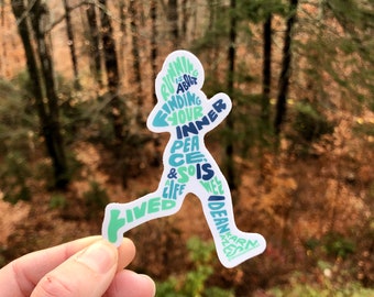 Hand-Lettered Runner Sticker, Running Sticker, Sticker for Runner, Inspirational Sticker, Running Gift, Hand-Lettered Sticker